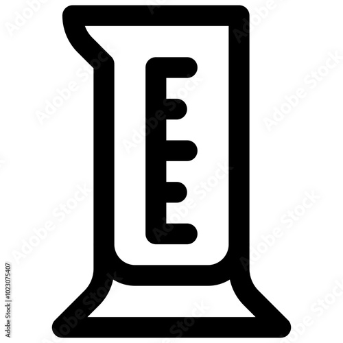 Graduated cylinder. Editable stroke vector icon.