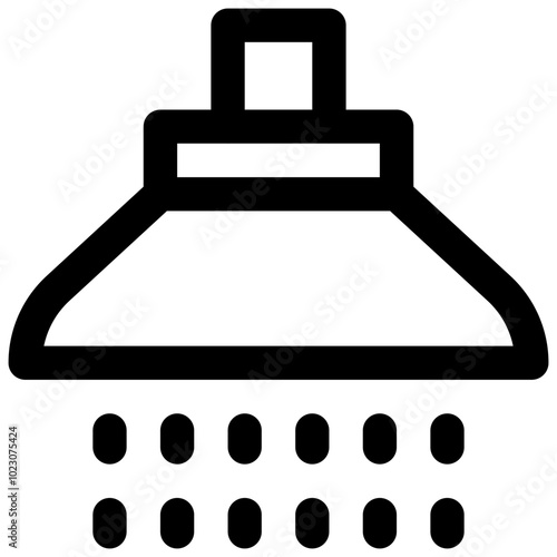 Emergency shower. Editable stroke vector icon.