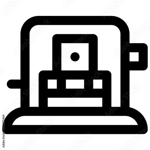 Microtome. Editable stroke vector icon.