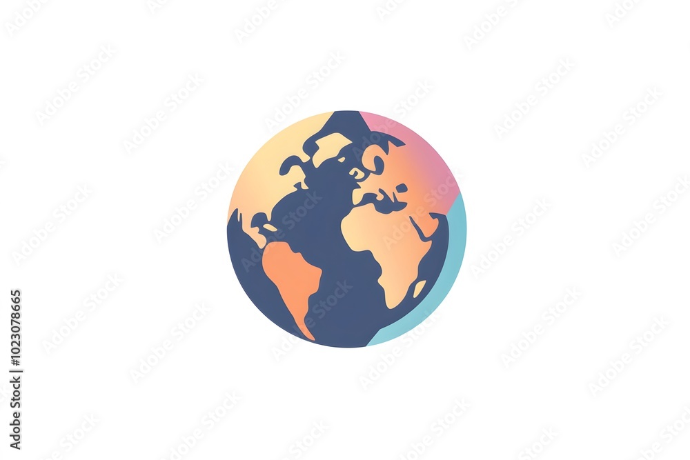 Naklejka premium A Simple Illustration of Earth with Gradient Colors