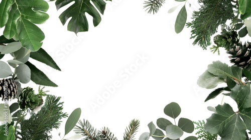 Natural Pine Cones and Greenery Arranged for a Cozy Holiday Background Perfect for Seasonal Decor