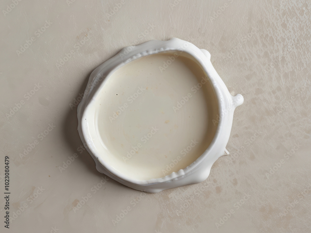 Spilled milk puddle isolated on white background and texture, top view Spilled milk puddle isolated on white background and texture, top view