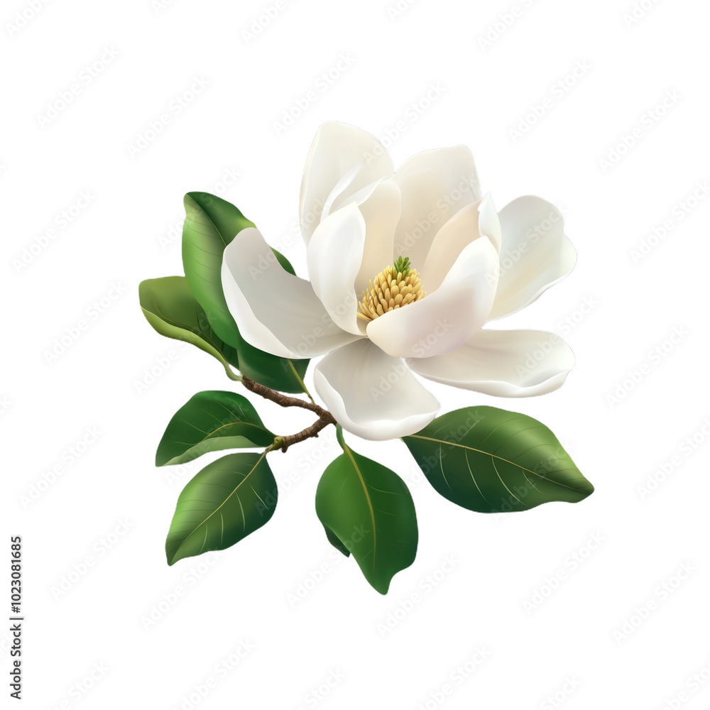 Magnolia Branch isolate transparency background PNG Magnolia Branch isolate transparency background PNG