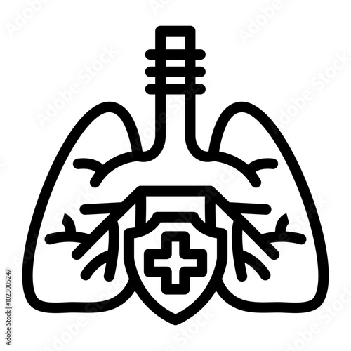 Respiratory Health Emblem Vector Design Icon Style