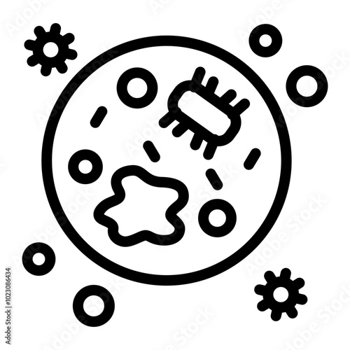 Microorganism Interaction Vector Design Icon Style