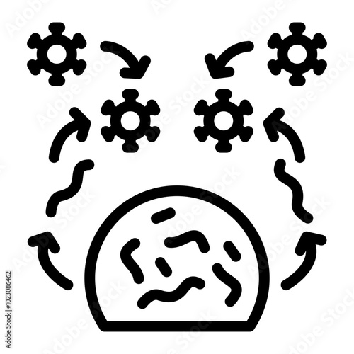 Viral Host Interaction Vector Design Icon Style