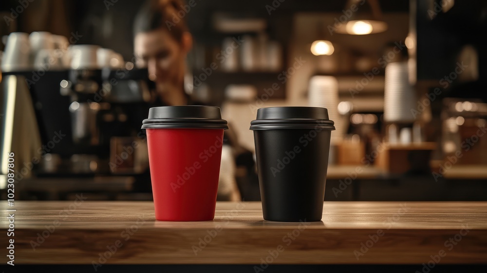 The Coffee Cups on Table The Coffee Cups on Table