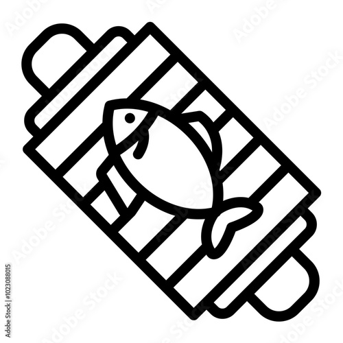 Grilled Branzino Vector Design Icon Style