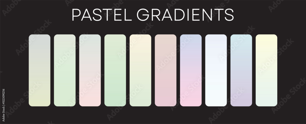 Fototapeta premium Pastel gradient Palates set of 10 different ones