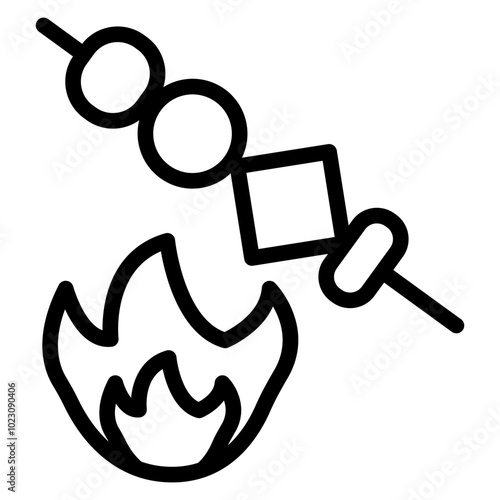 BBQ skewer Vector Design Icon Style