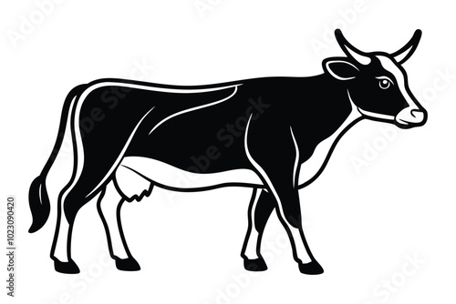 Solid color Nelore Cattle animal vector design