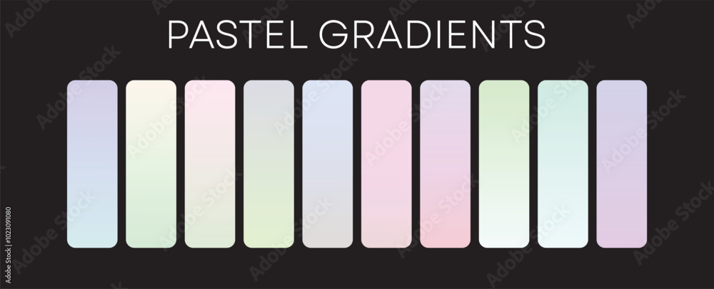 Fototapeta premium Pastel gradient Palates set of 10 different ones