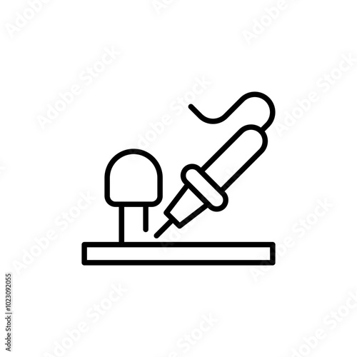 Soldering outline icons, minimalist vector illustration ,simple transparent graphic element .Isolated on white background