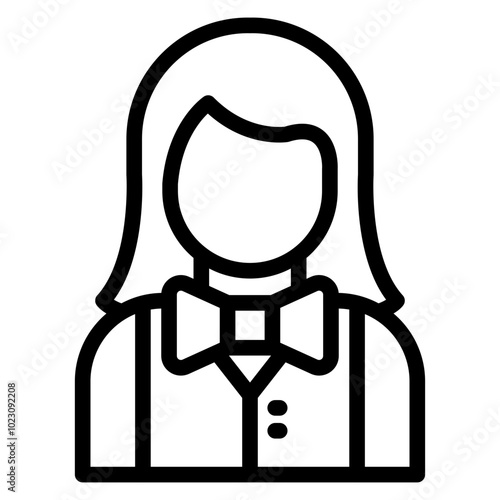 Waitress Vector Design Icon Style