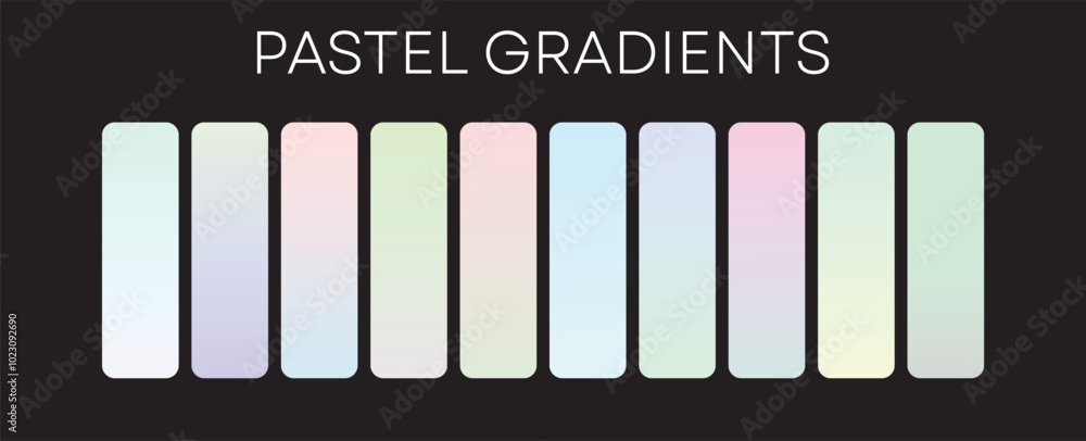 Fototapeta premium Pastel gradient Palates set of 10 different ones