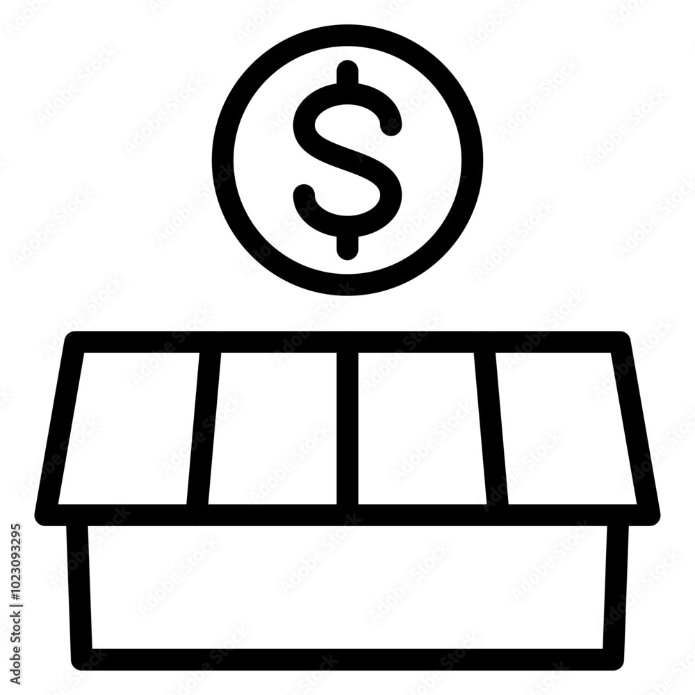 Cash Tray Vector Design Icon Style Cash Tray Vector Design Icon Style
