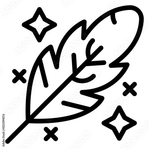 Mystical Feather Vector Design Icon Style