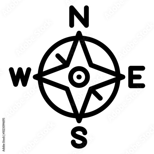 Compass Rose Vector Design Icon Style