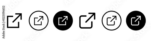 External link icons. Web chain open link to attached website. External link icon vector sign.