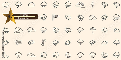 Icons set weight and volume