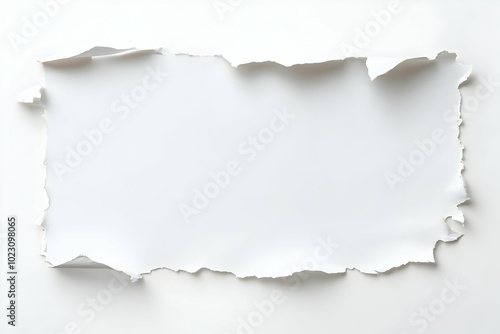 White Torn Paper with a Hole in the Middle for Copy Space.