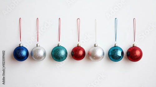 A set of Christmas baubles in a minimalistic style