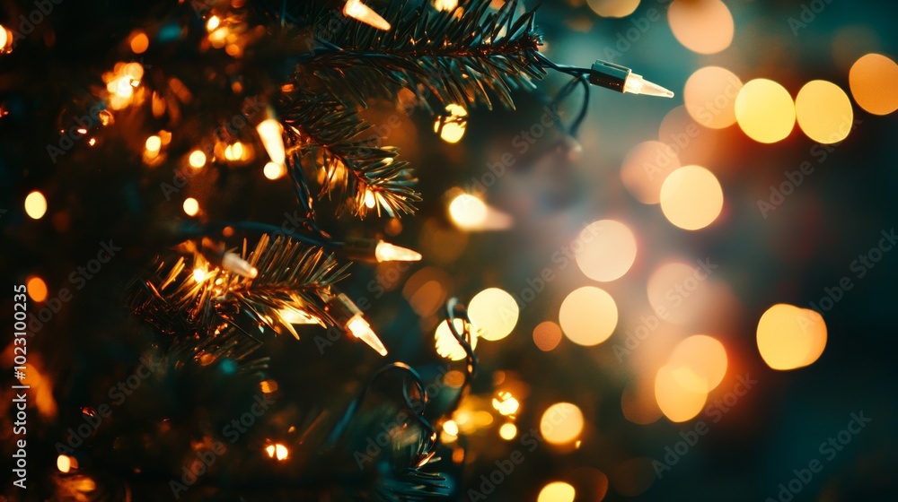 Christmas lights and confetti Christmas lights and confetti