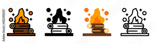 Set of Campfire Icon