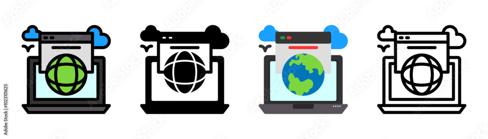 Set of Online presence Icon Set of Online presence Icon