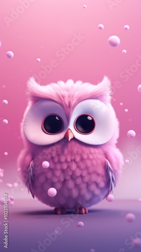 Owl dreamy wallpaper cartoon graphics purple. photo