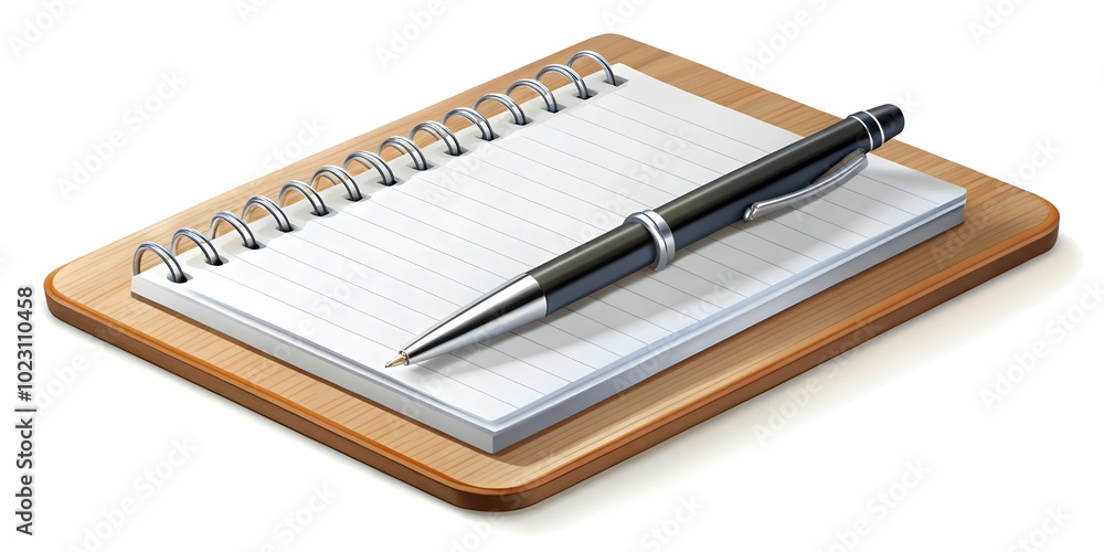Flat Glossy Pen and Notepad on Polished Desk for Marketing Goals and Timelines Planning - Professional Strategic Overview in Vector Style Flat Glossy Pen and Notepad on Polished Desk for Marketing Goals and Timelines Planning - Professional Strategic Overview in Vector Style