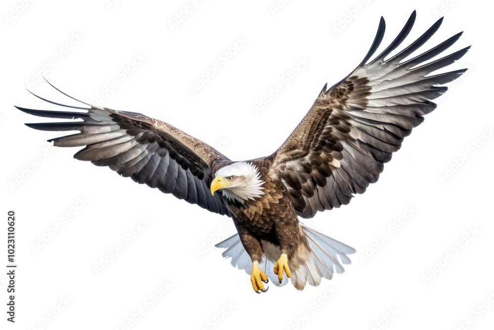 Obraz premium Majestic bald eagle in flight