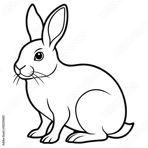 white rabbit isolated on white background