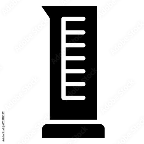 Graduated Cylinder icon, Black And White Glyph Icon Symbol