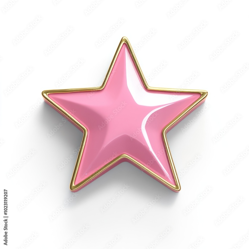 Golden star icon pink illustration accessories.