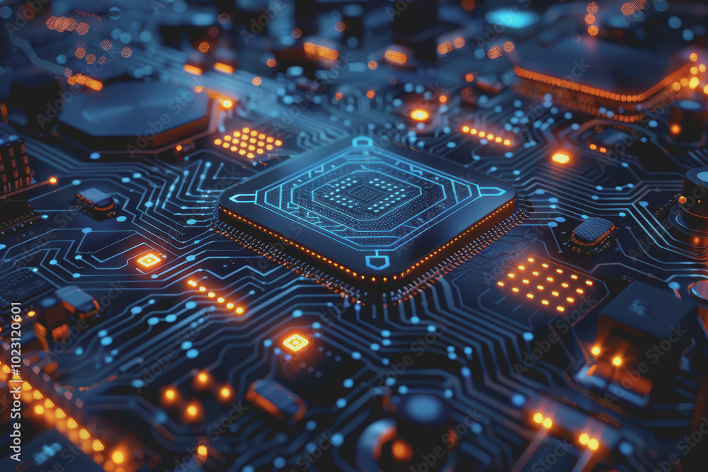 Abstract circuit board futuristic technology processing background. Abstract circuit board futuristic technology processing background.