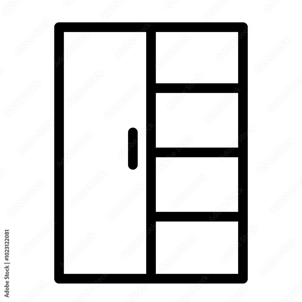 Illustration showing a black closet icon on a white background
Illustration showing a black closet icon on a white background