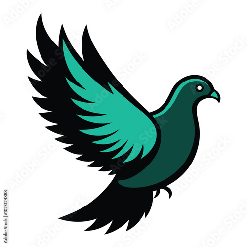 Solid color Nicobar pigeon animal vector design