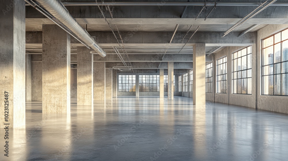 The Spacious Industrial Warehouse Interior The Spacious Industrial Warehouse Interior