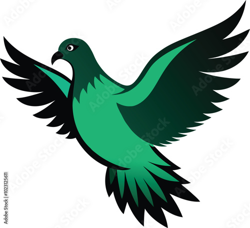 Solid color Nicobar pigeon animal vector design