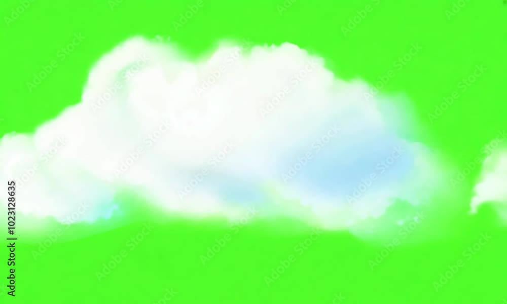 White Clouds Motion Graphics on Green Screen. Clouds animation moving on green background White Clouds Motion Graphics on Green Screen. Clouds animation moving on green background