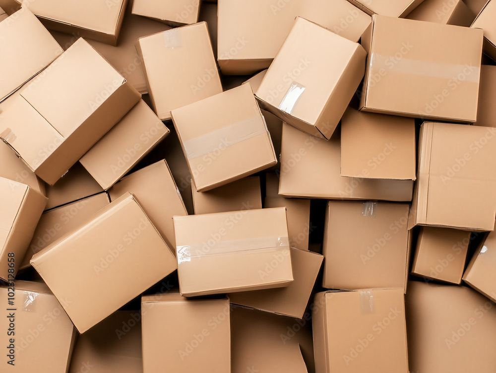 Pile of Cardboard Boxes Ready for Shipping and Storage
Pile of Cardboard Boxes Ready for Shipping and Storage