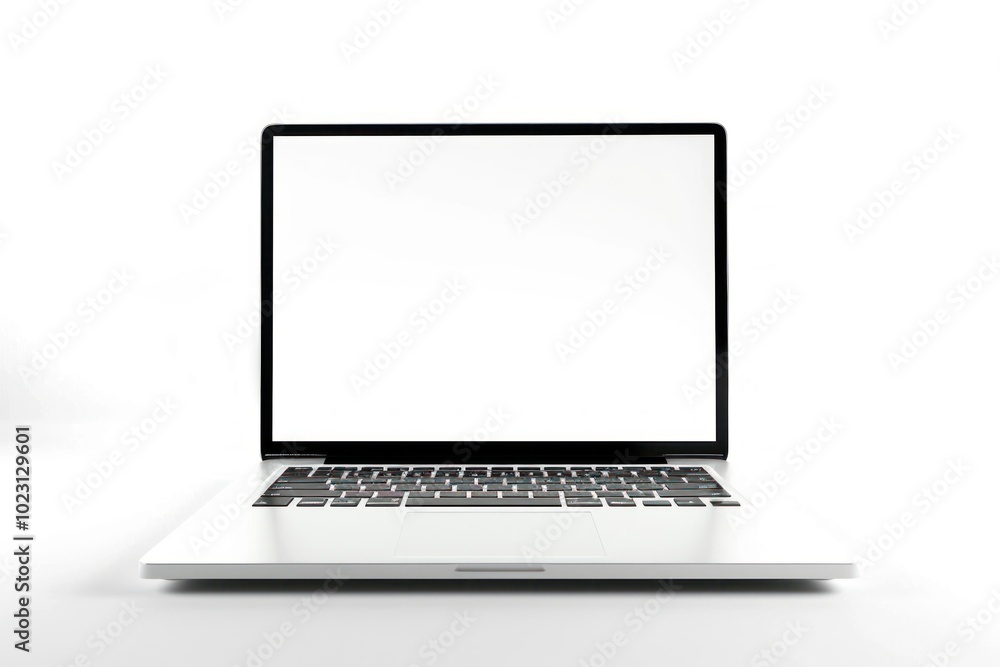 Modern laptop with blank screen Modern laptop with blank screen