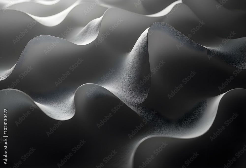 Fototapeta premium monochrome abstract wave pattern in varying shades of grey, featuring sharp edges and angular forms create with ai