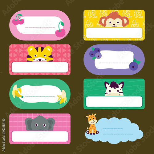 set of planner stickers vector