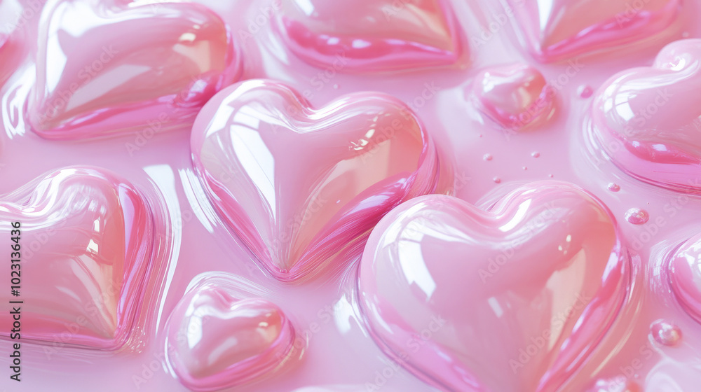 Abstract background with pink hearts Abstract background with pink hearts
