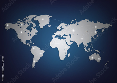 World map with a colorful, geometric pattern made of triangles. Perfect for travel, diversity, and global themes.