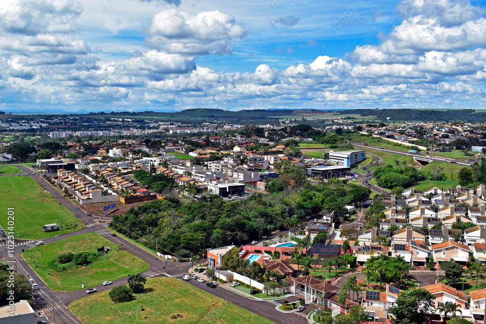 Fototapeta premium Panoramic view of Ribeirao Preto city in Sao Paulo, Brazil