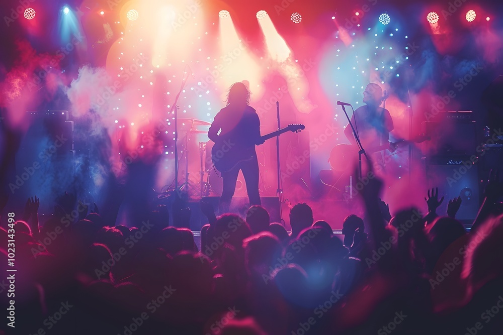 custom made wallpaper toronto digitalVibrant Live Music Performance with Colorful Lights and Enthusiastic Crowd