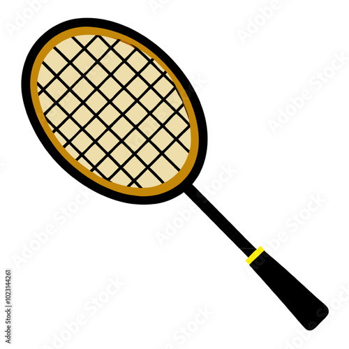 Badminton Racquet Icon: A crisp, modern icon of a badminton racquet, perfect for websites, apps, and graphic designs.  